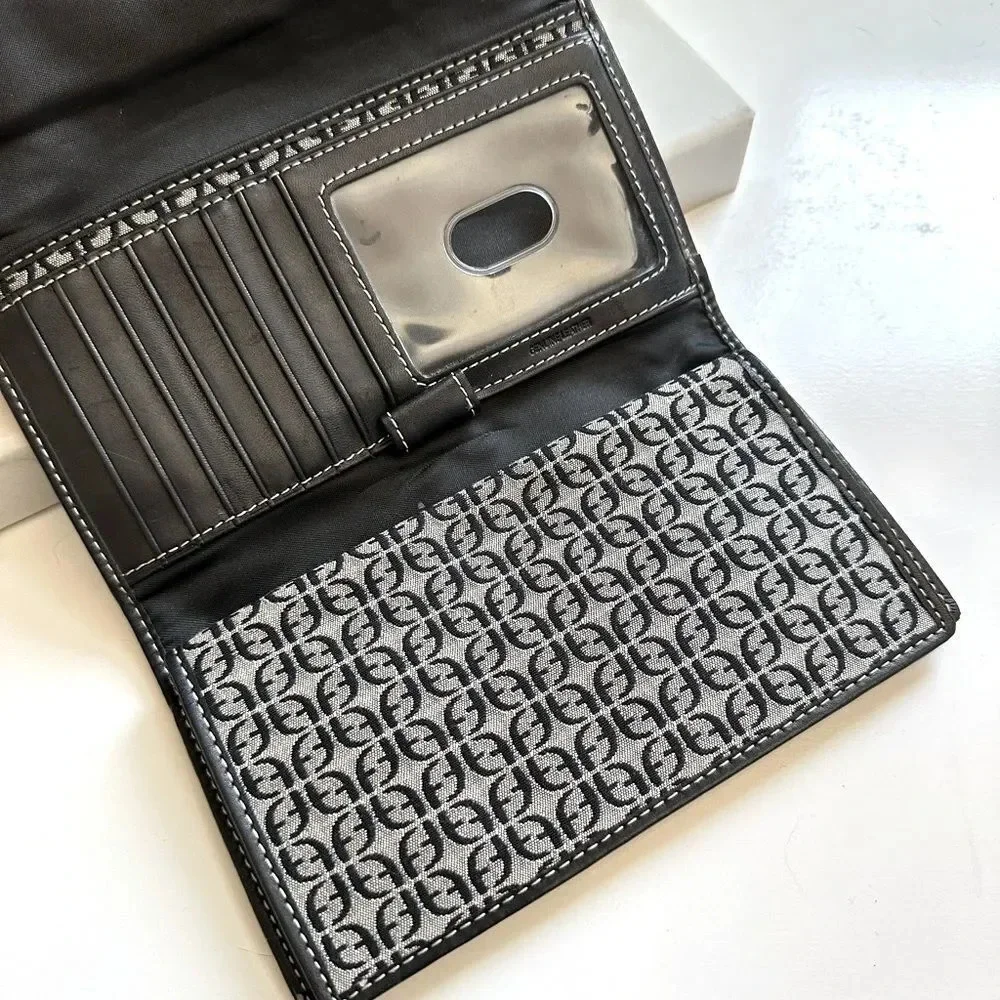 Fossil Vintage Signature Canvas/Leather Large Wallet